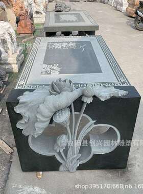 办公室大理石茶桌茶台荷花莲花吸水兽茶盘神兽茶几长方桌