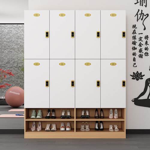 木色健身房更衣柜瑜伽馆美容院置物柜舞蹈浴室员工柜子收纳柜鞋柜