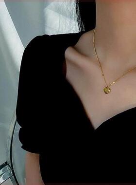 316 Stainless Steel Gold Color Necklace Love Heart Pendant