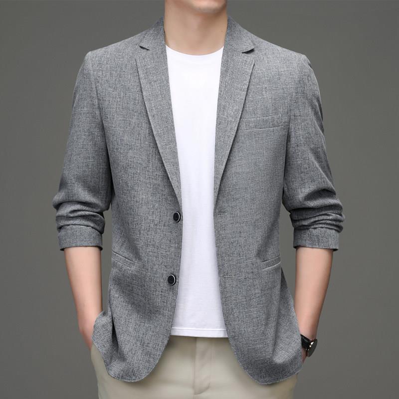 棉麻西服男休闲2025年春夏轻薄款单西韩版修身亚麻小西装便西外套