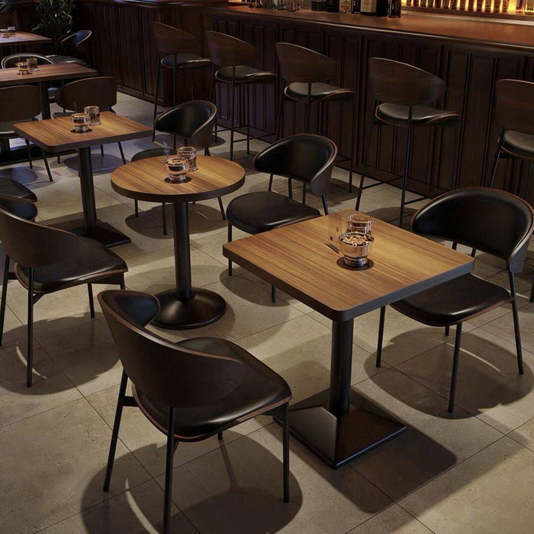 定制复古清吧酒吧桌椅组合咖啡厅茶餐厅商用桌椅吧台酒馆餐饮桌椅