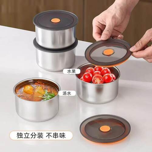 Stainless Steel Fresh-Keeping Bowls for Home Use with Lids,