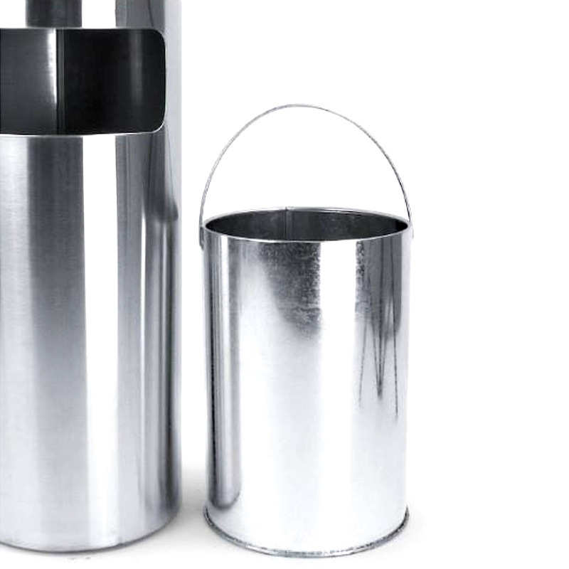 科力邦不锈钢圆柱垃圾桶 立式酒店大堂宾馆烟灰缸网格垃圾桶