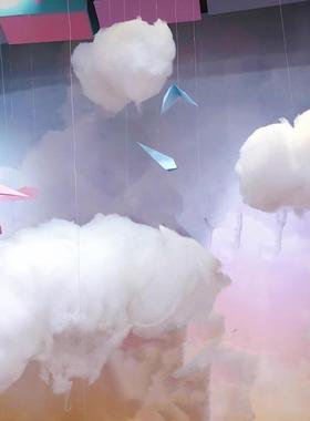 棉花云朵装饰道具云吊饰幼儿园仿真白云布置节日店铺橱窗云彩挂饰
