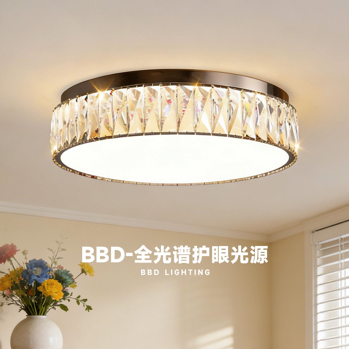 意式主卧室灯2026年新款轻奢水晶房间吸顶灯极简高端创意客厅灯具