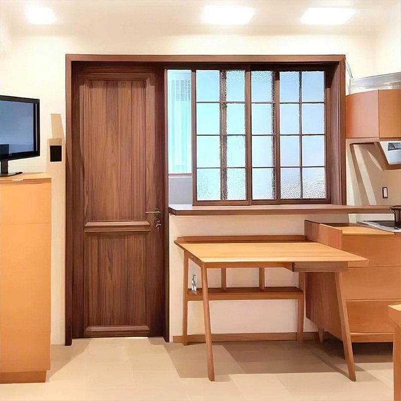 门窗定制室内门窗折叠推拉窗上下折叠窗服装咖啡店实木玻璃门联窗