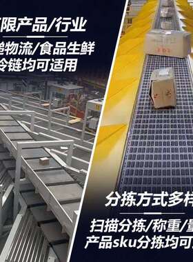 交叉分拣机带厂家重扫描分拣机双层快递分输送称线环QNH拣形分拣