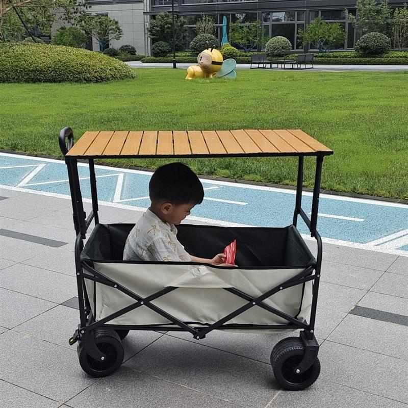 可折叠车摆小手推推车车营新款露营0ra夜市野营拉车户外野餐升降