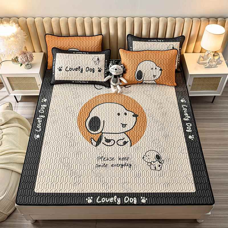 夏季乳胶凉席冰丝席可水洗折叠床垫家用榻榻米单人地铺垫子软席子