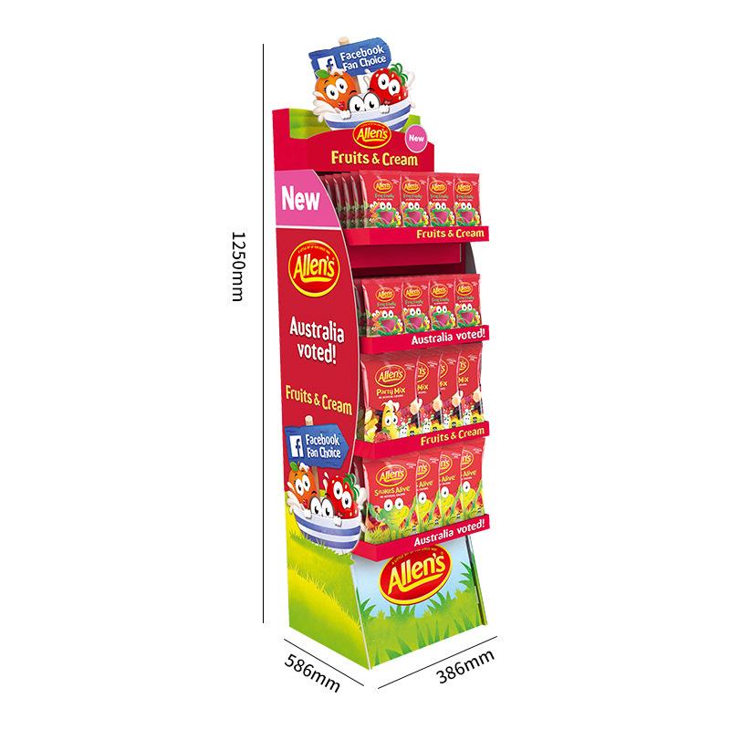 食品糖果零食类异性展架造型奇特承重大储物多商超直立纸展架