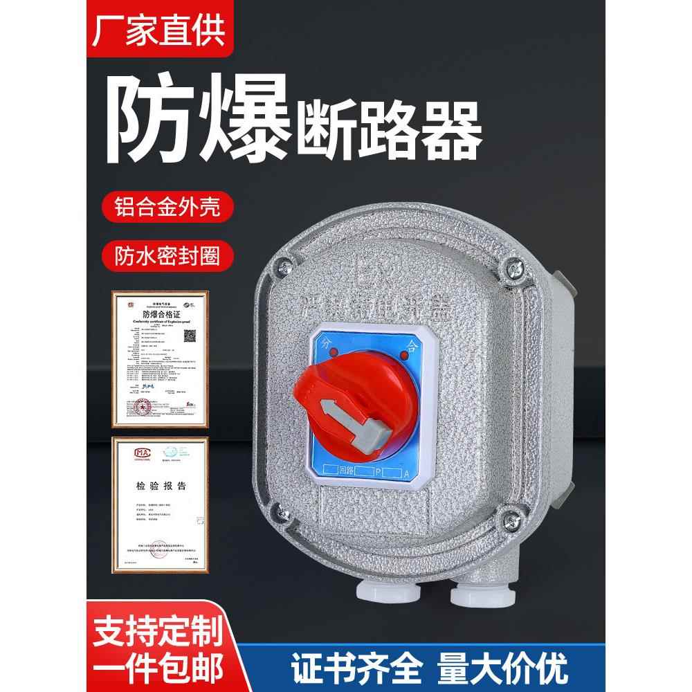 防爆断路器2P/3P防爆空气开关10A25A32A63A带出风口漏电保护控制