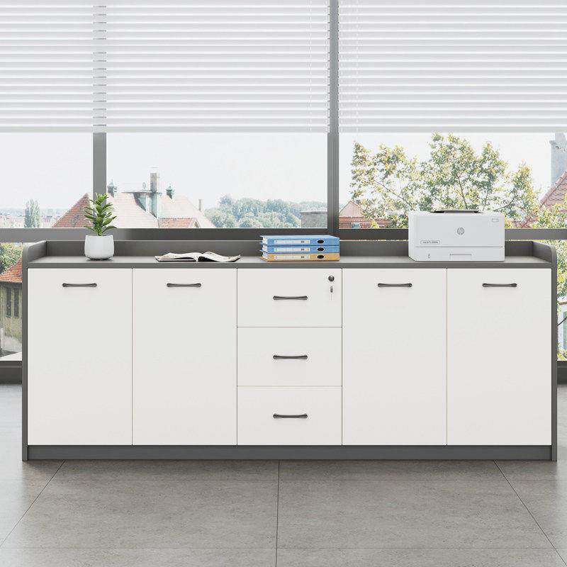 办公室茶水柜会议室柜子落地矮柜隔断办公桌侧柜打印机置物长条柜