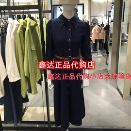 VOW&MODA2024春休闲收腰含棉九分袖牛仔连衣裙324142004