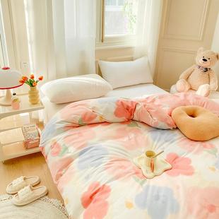 全棉印花唯美小清新被套150X200单被套女生纯棉2.0 2.3双人被套