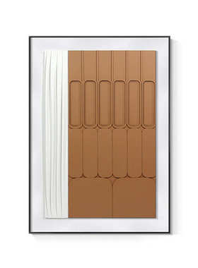 现代简约装饰画3d立体蓝色皮革木雕实物画客厅玄关卧室装饰挂画