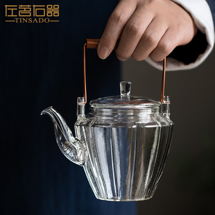 提梁烧水壶煮茶器电陶炉泡茶壶 耐高温玻璃煮茶壶泡茶家用茶具套装