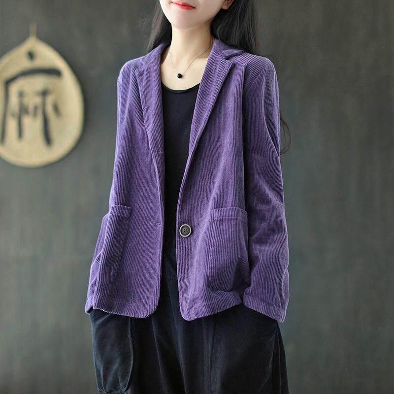 Fall Winter Corduroy Jacket Trendy Blazer Long Sleeve
