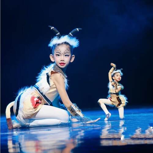 森林精羚幼儿舞蹈演出服儿童小羚羊服装藏羚羊舞蹈森林精灵舞台服
