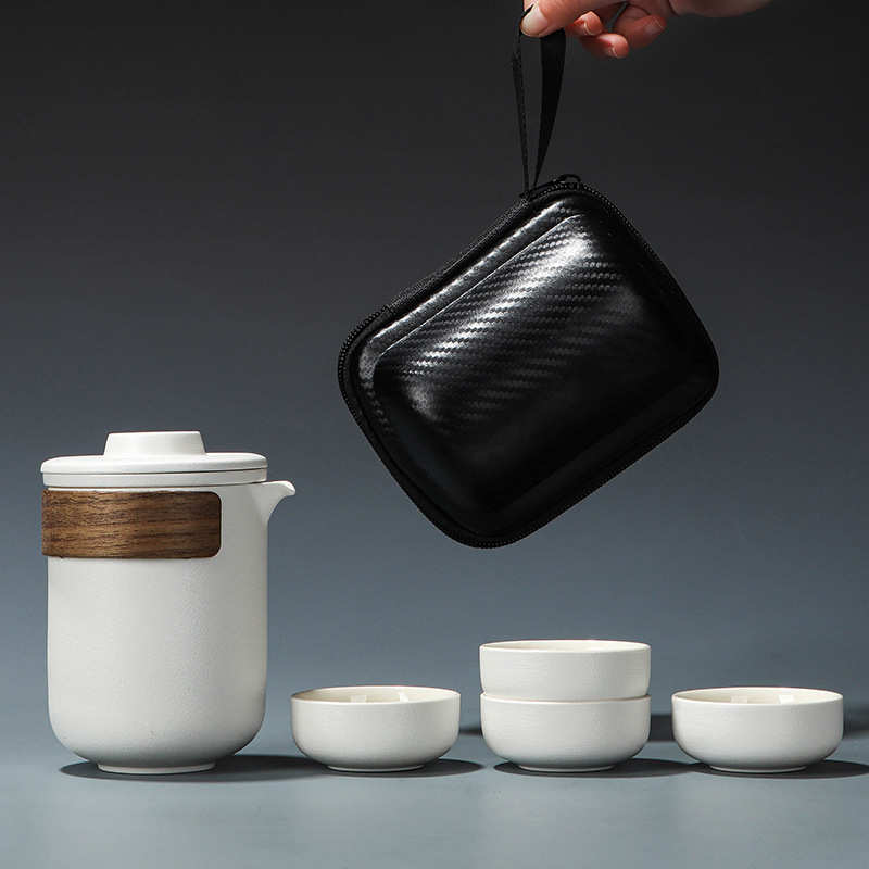粗陶旅行茶具便携式快客杯户外个人随身包套装功夫茶杯泡茶壶