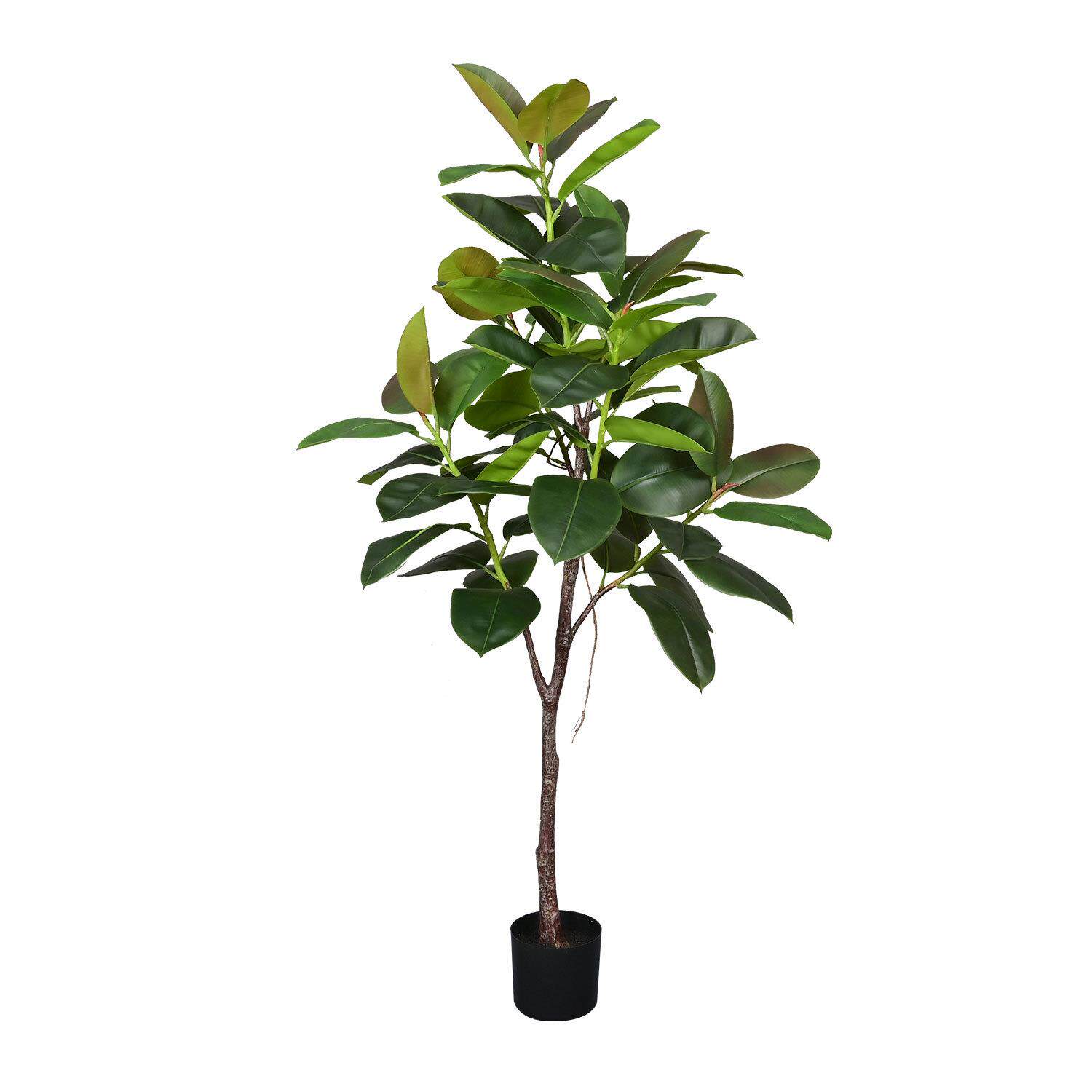 仿真橡皮树室内家居装饰绿植客厅大型落地假树植物摆件盆栽橡皮树