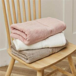 100% Cotton Bath Towel Set Absorbent Adult Bath Towels Solid