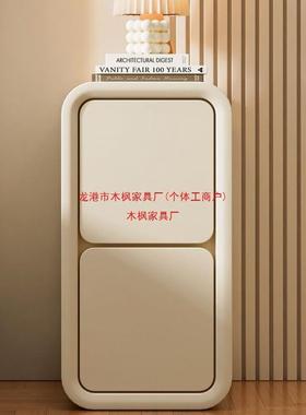 XES小户型床头柜窄款代简约小窄小免现安装轻奢窄边柜奶油边风型