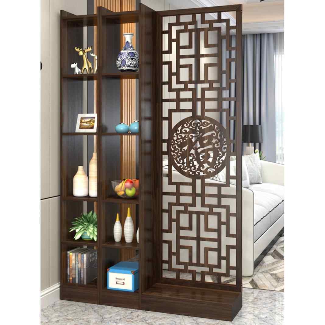 新中式客厅屏风隔断装饰家用双面简约现代门厅入户进门实木玄关柜