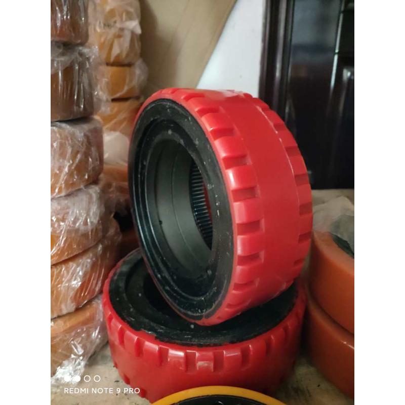 电动叉车轮子大隆托盘搬运堆高车驱动轮260*90/98六孔主动轮齿圈