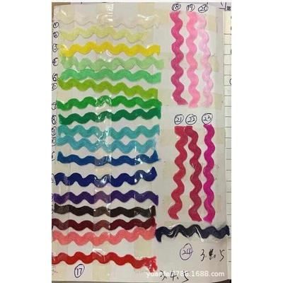 弯弯曲曲S带5毫米彩色涤纶丝织带花边