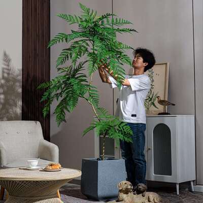 蓝花楹LHY-548仿真植盆栽室端地内客厅落装饰摆件高轻奢仿生植绿