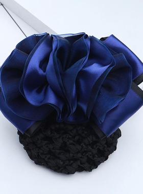 韩版护士发网头花女职业高级蓝色空姐银行餐饮工作结盘发网兜