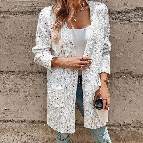 Women ' s All Over Print Drop Shoulder Cardigan , Casual