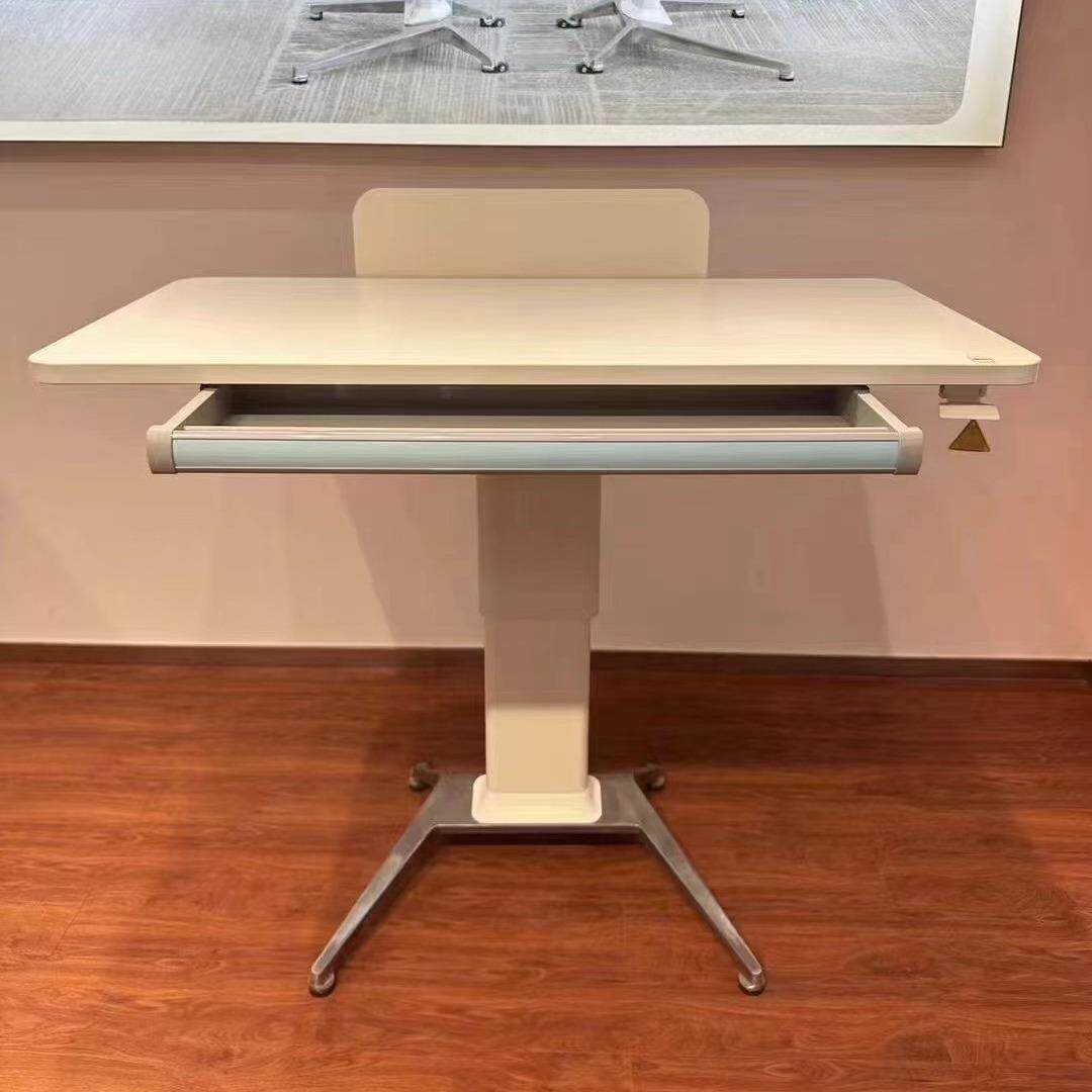 大台面办公升降演讲台发言台白色可移动小型会议讲桌带抽屉主持台