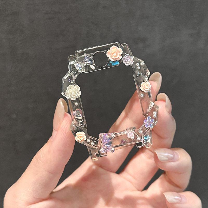 山茶花套装适用小天才儿童电话手表表带z10z9z8少年DIY保护壳Q3D5