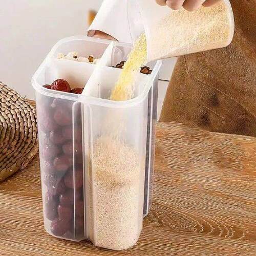 Practical Plastic Grain Storage Box Transparent Square