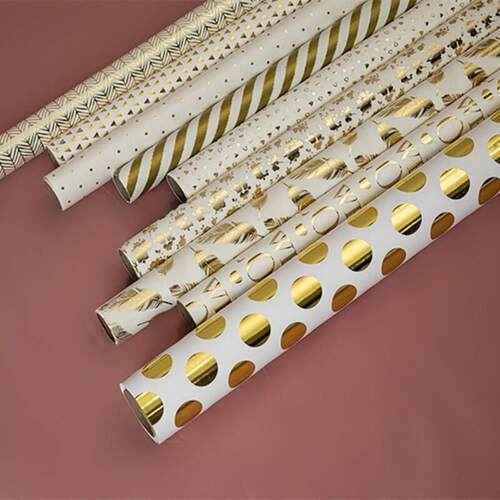 wrapping paper gift wrap luxury birthday gift paper烫金波点