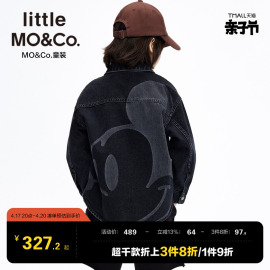 迪士尼米奇IP little moco童装男童外套女童纯棉牛仔衬衫夹克儿童