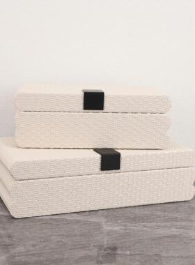 现代简约木质收纳盒样板房办公室卧室书房客厅桌面玄关工艺品摆件