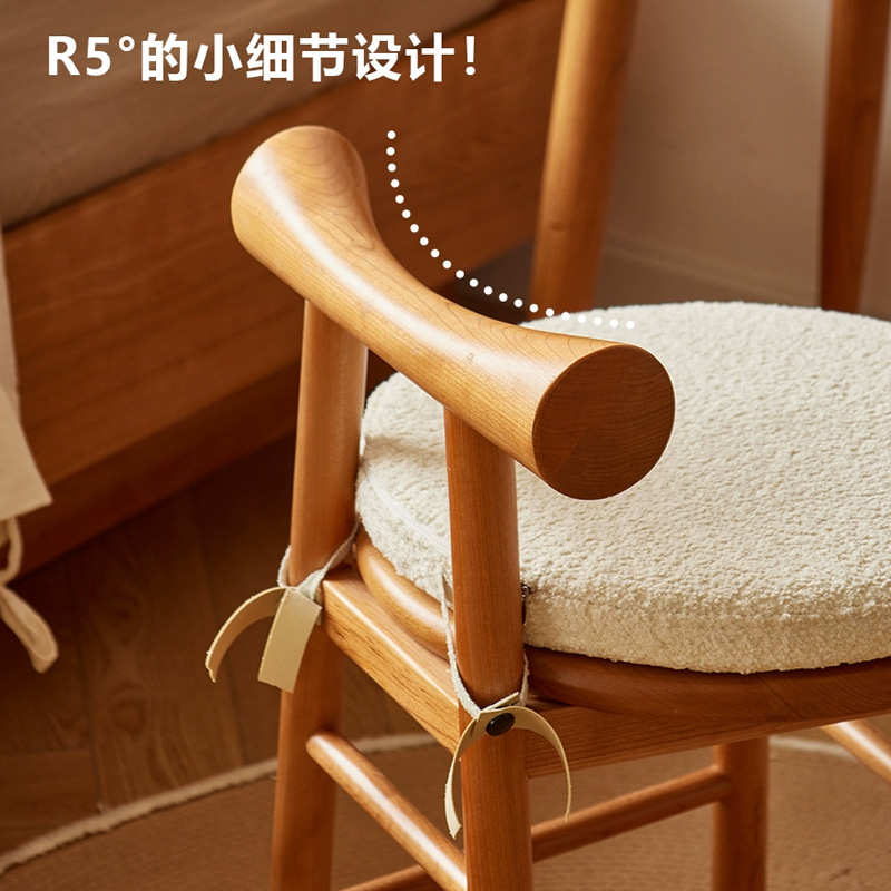 北欧全实木梳妆凳家用带靠背小板凳小户型樱桃木椅子蝴蝶化妆凳子
