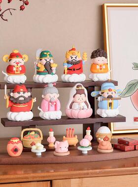 可爱财神爷摆件家用入户玄关工位办公室桌面情绪稳定小摆件装饰品