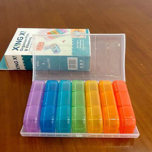 7-Day 21-Compartment Pill Organizer, Colorful Portable Pill