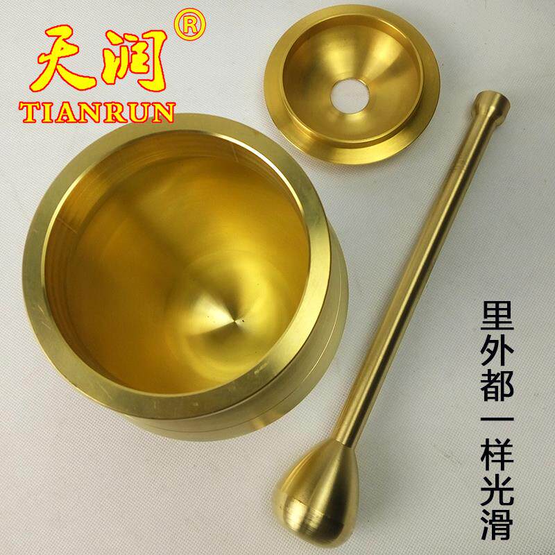 新款精特大号制实钵心纯铜捣罐盅缸臼压蒜器研磨碎器药冲筒杵子