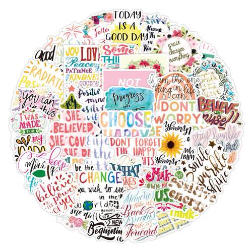 50Pcs pack Motivational Phrases Sticker Quotes Sentences