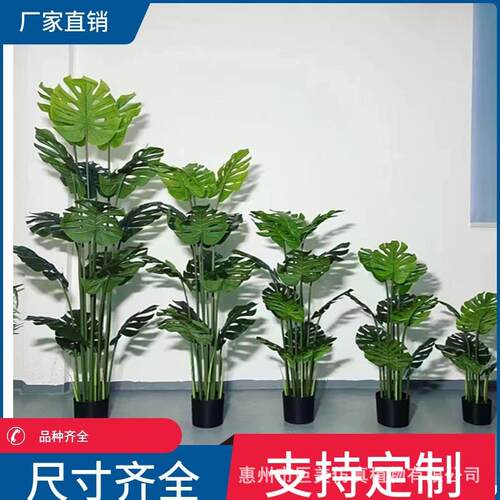 仿真龟背绿植盆栽仿真龟背竹造景装饰室内假植物装饰造景绿植