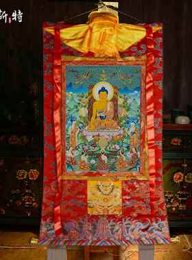 定做斯特释迦欧释摩尼客厅唐泊卡挂画玄关画尼尔棉壁牟布装饰画迦
