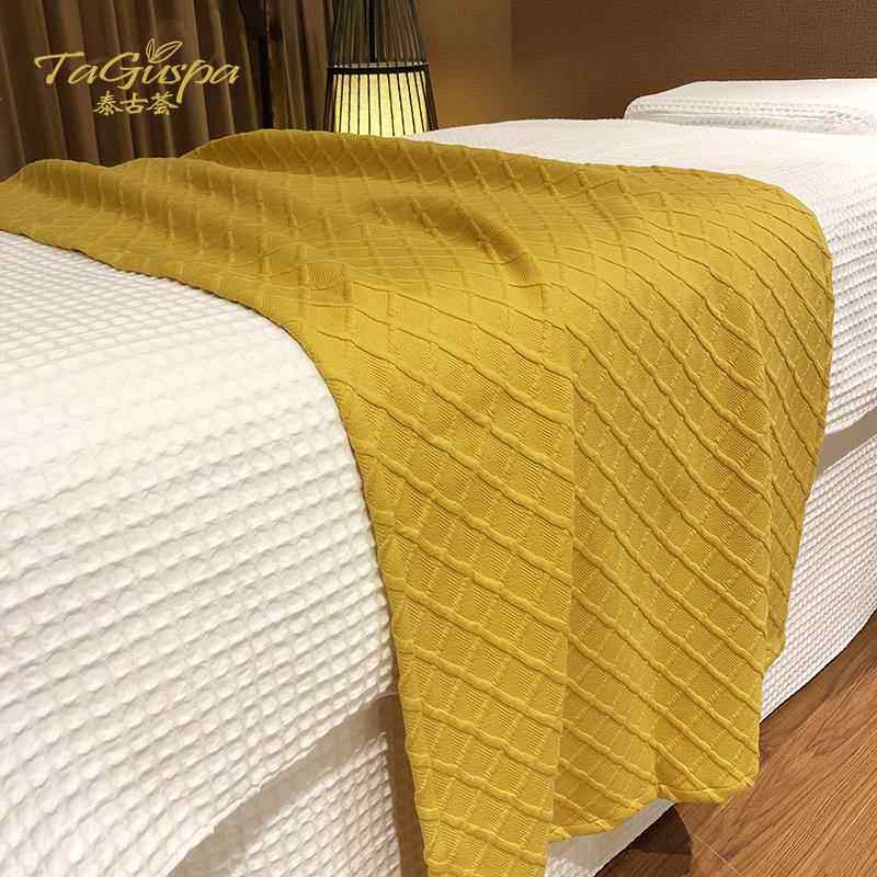 正品简欧约纯棉美容罩四件美容院纯套色式按摩推拿洗头专用床床罩