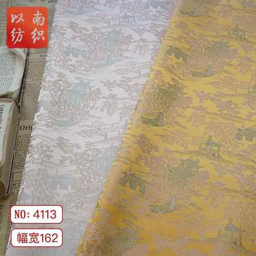 新款古风织锦缎挺括汉服提花布料复古马甲质感时装旗袍装饰面料