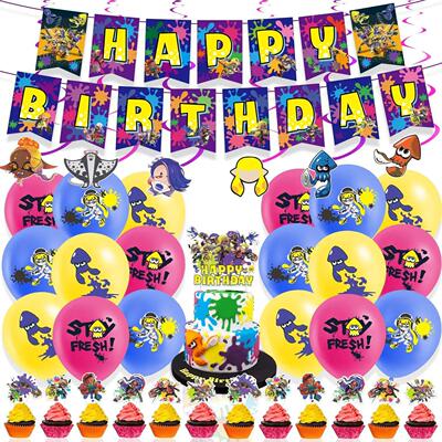 Shoot Game Splatoons Birthday Party Decoration Balloon Banne