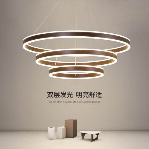 简约led圆形吊灯 客厅吊灯 创意个性大气led吧台北欧餐厅吊灯