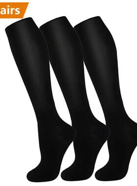 3Pairs Compression Socks Knee High Varicose Ve Stockings Men